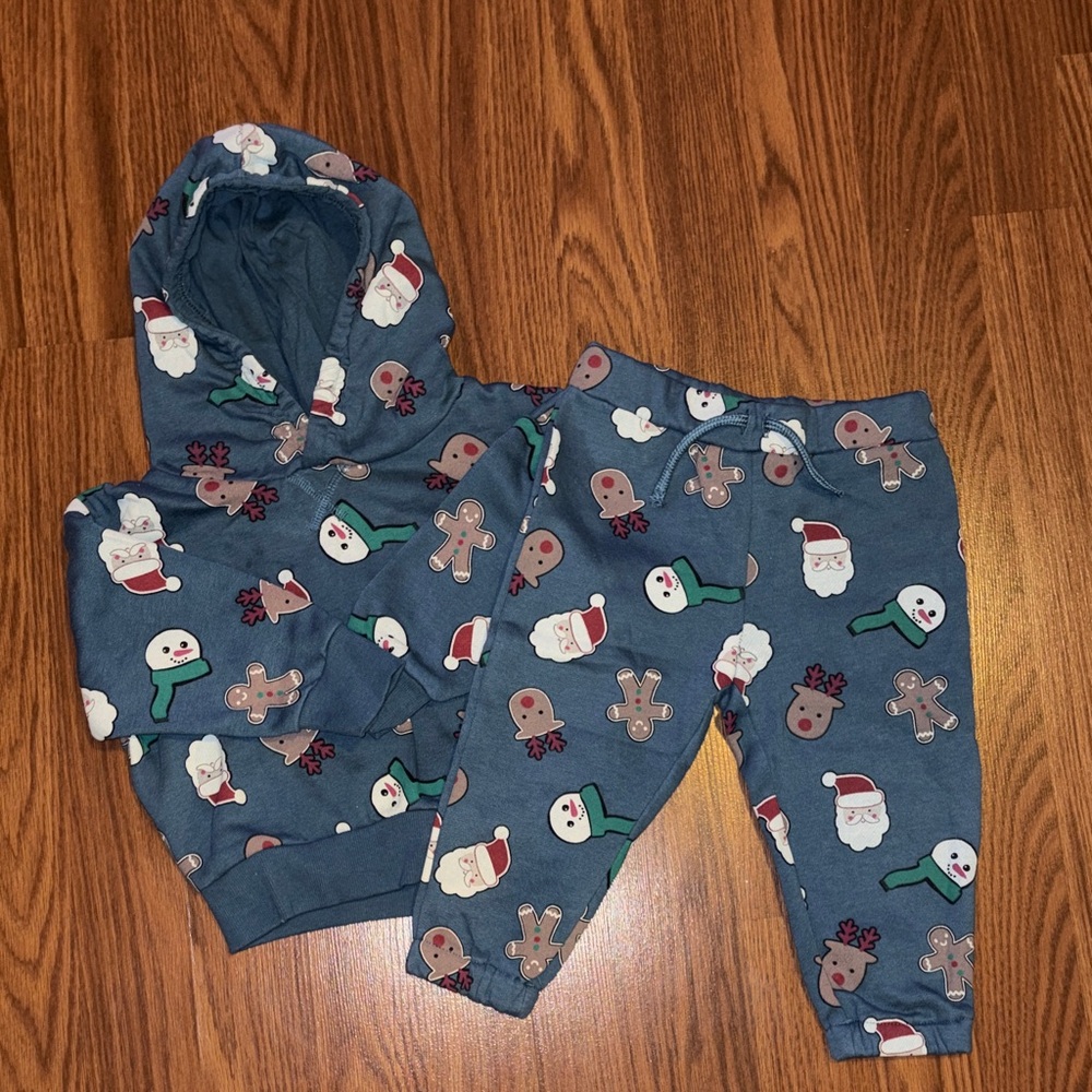 Fleece Lined Toddler Christmas Sweatsuit